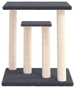 Pali tiragraffi per gatti con piattaforme grigio scuro 50 cm
