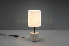 Lampada da tavolo con paralume  bianco base cemento grigio ben r512...