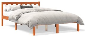 Letto Senza Materasso Marrone Cera 140x190 Cm İn Legno Di Pino /