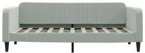 Divano letto con materasso grigio chiaro 90x190 cm in velluto