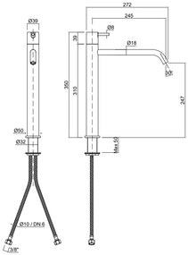 Antonio lupi design ayati ay303lu miscelatore alto monocomando da piano h 35 cm acciaio lucido