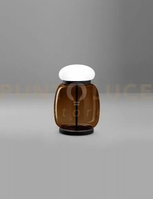 Faro lampada da tavolo g terra bruciata bianco montatura nero opaco...