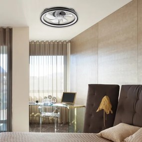 Plafoniera LED con ventilatore FARGO LED/37W/230V nero + +TC