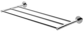 Mensola a muro portasciugamani con 3 bracci Gedy serie Felce in acciaio inox cromato