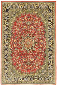 Ghom Tappeto 210x140 Rosso (Iran) Annodato A Mano