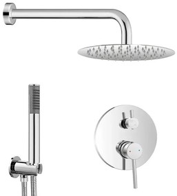 Set doccia da incasso con soffione 20 cm e kit doccia completo Nuego