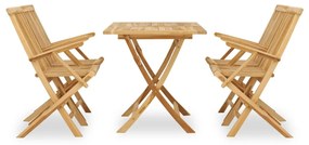 Set da pranzo per esterni 5 pz in legno massello di teak