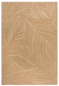 Tappeto in lana marrone chiaro 160x230 cm Lino Leaf - Flair Rugs
