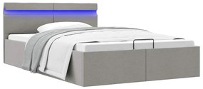 Giroletto Con Contenitore E Led Grigio Chiaro Tessuto 140x200cm /