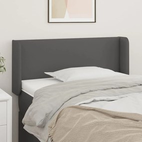 Testiera Ad Orecchio Grigio 83x16x78/88 Cm İn Similpelle /