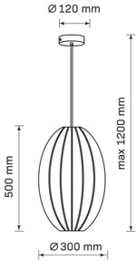 Lampadario a sospensione con filo KAREI 1xE27/20W/230V diametro 30 cm bianco