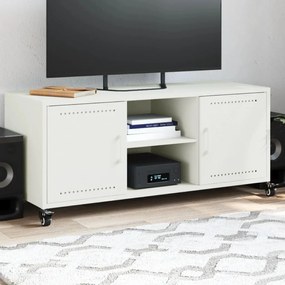 Mobile Tv Bianco 100,5x39x43,5 Cm İn Acciaio /