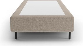 Letto singolo imbottito beige senza testiera 90x200 cm Whale – Micadoni