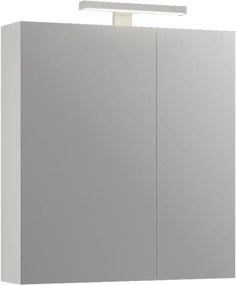 Kamalu - Specchio bagno contenitore 65 cm colore bianco opaco | LAC-EOLO-65