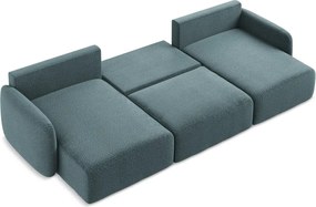 Divano angolare turchese allungabile/con contenitore Kalena – Makamii