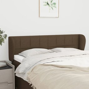 Testiera Ad Orecchio Marrone Scuro 147x23x78/88 Cm İn Tessuto /