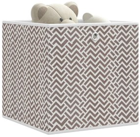 Scatole Portaoggetti 4pz Marrone 32x32x32cm Tessuto Non Tessuto /