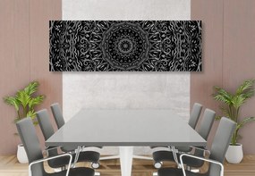 Quadro su tela – Mandala in stile vintage in bianco e nero