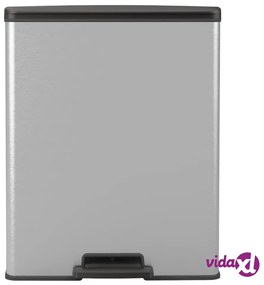 Curver Pattumiera a Pedale Deco 65 L Argento