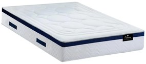 Materasso matrimoniale francese ibrido a molle insacchettate memory foam motivo singolo 140 x 190 cm sp.30 cm Blu - MARQUIS di  PALACIO