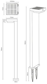 Zuma Line PT33813 - Lampada solare LED GRID LED/4,5W/2000 mAh IP44 nero