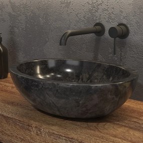 Lavabo in marmo colore nero 45cm | Litos-LEN40 - KAMALU