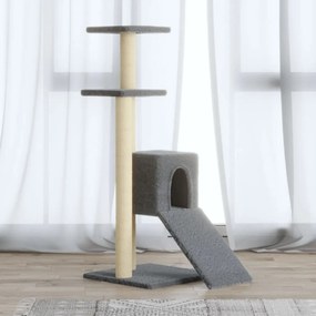 Albero Per Gatti Con Tiragraffi İn Sisal Grigio Chiaro 92 Cm /