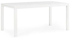 Tavolo In Alluminio Bianco Allungabile Da Esterno 100x200-300 Cm Hilde Bizzotto