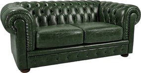 Divano 2 Posti Royal Chesterfield L175 cm in Pelle Vintage - Verde
