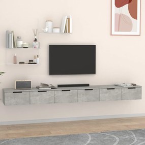 Mobili A Muro 2 Pz Grigio Cemento 102x30x20cm Legno Multistrato /