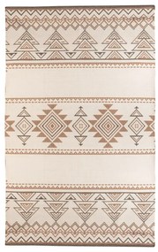 Tappeto da esterno bifacciale beige e marrone in plastica riciclata , 90 x 150 cm Afra - Green Decore