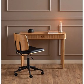 Sedia da ufficio in similpelle nera Owen - Actona