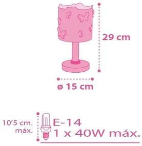 Dalber 62141 - Piccola lampada per bambini FARFALLA 1xE14/40W/230V