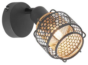 Plafoniera di design nera con oro - Noud