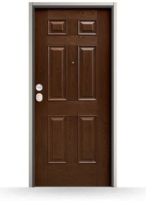 Porta blindata, Evolution, Noce medio, 900 x 2100 mm ou su misura, modello Grimaldi, classe di sicurezza 3, configura individualmente