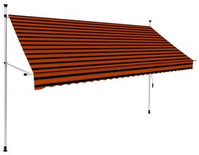 Tenda da Sole Retrattile Manuale 300 cm Arancione e Marrone