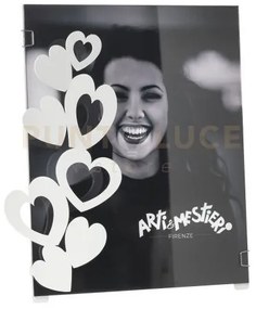 Portafoto di design "cuori" piccolo bianco