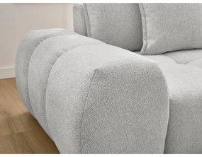 Divano angolare grigio chiaro allungabile e con contenitore (penisola a destra/chaise lounge) con rivestimento in ciniglia Everest – Bobochic Paris