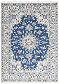 Nain Tappeto 210 x 150 Blu (Iran) Annodato A Mano