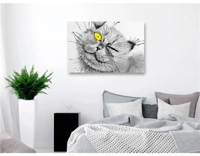 Quadro Happy Look (1 Part) Wide Yellow  Colore Giallo, Dimensioni e Misure 90x60