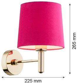 Argon 4349 - Applique PONTE 1xE27/15W/230V rosa/ottone