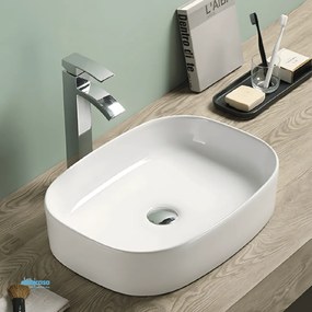 Lavabo D'Appoggio Rettangolare "Break The Rules" Da 51x37,8 Cm Bianco Lucido