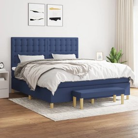Giroletto A Molle Con Materasso Blu 160x200 Cm İn Tessuto /