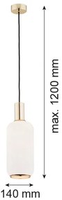 Argon 4356 - Lampadario a sospensione con filo SAGUNTO 1xE27/15W/230V diametro 14 cm ottone