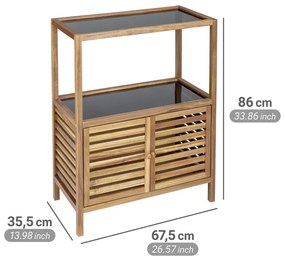 Mobile per bagno nero/di colore naturale in acacia massiccia basso 67,5x86 cm Fondi – Wenko