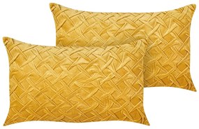 Set di 2 cuscini velluto giallo 30 x 50 cm CHOISYA Beliani