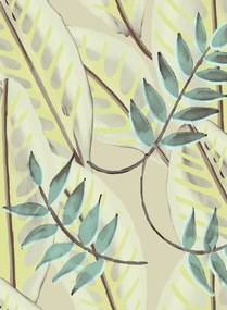 Élitis Carta da parati Alocasia - Beige /Grün