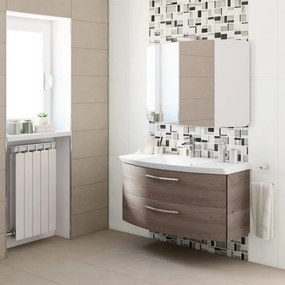 Mobile sottolavabo e lavabo Cassca per vasca centrale rovere terra L 99 x H 48 x P 47 cm 2 cassetti