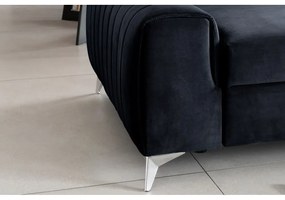 Divano color antracite allungabile e rivestimento in velluto 261 cm Laurence – ELTAP