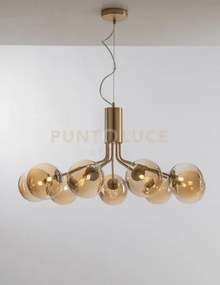 Lampadario a sospensione honey oro 9 luci attacco g9 83,4x41x161cm ...